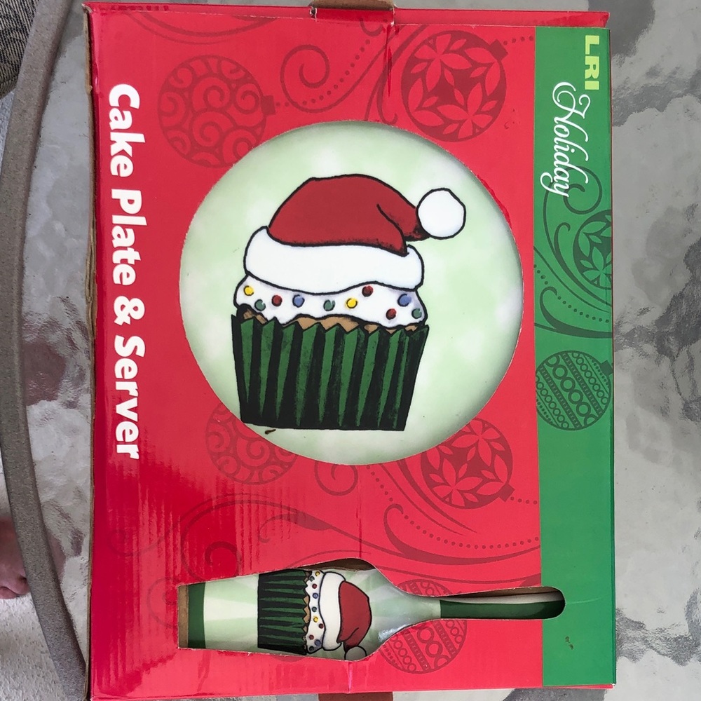 Green Cupcake Cake Plate & Server